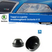 0 Tappi a cupola per Anabbaglianti H7 Skoda Octavia II 1Z prima serie (Coppia) Coppia tappi coprifaro a cupola 80mm
