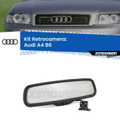 0 Telecamera e Specchio retrovisore OEM Look con display invisibile per Audi A4 B6 Kit Retrovisore Telecamera Retromarcia con schermo 4" invisibile | Staffa OEM
