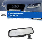 0 Telecamera e Specchio retrovisore OEM Look con display invisibile per Audi A5 8T Kit Retrovisore Telecamera Retromarcia con schermo 4" invisibile | Staffa OEM