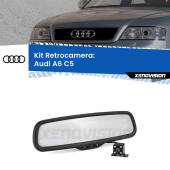 0 Telecamera e Specchio retrovisore OEM Look con display invisibile per Audi A6 C5 Kit Retrovisore Telecamera Retromarcia con schermo 4" invisibile | Staffa OEM