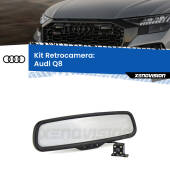 0 Telecamera e Specchio retrovisore OEM Look con display invisibile per Audi Q8 Kit Retrovisore Telecamera Retromarcia con schermo 4" invisibile | Staffa OEM