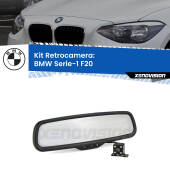 0 Telecamera e Specchio retrovisore OEM Look con display invisibile per BMW Serie-1 F20 Kit Retrovisore Telecamera Retromarcia con schermo 4" invisibile | Staffa OEM