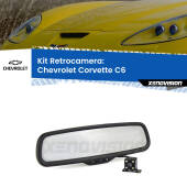 0 Telecamera e Specchio retrovisore OEM Look con display invisibile per Chevrolet Corvette C6 Kit Retrovisore Telecamera Retromarcia con schermo 4" invisibile | Staffa OEM