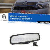 0 Telecamera e Specchio retrovisore OEM Look con display invisibile per Citroën C3 aircross II Kit Retrovisore Telecamera Retromarcia con schermo 4" invisibile | Staffa OEM