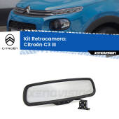 0 Telecamera e Specchio retrovisore OEM Look con display invisibile per Citroën C3 III Kit Retrovisore Telecamera Retromarcia con schermo 4" invisibile | Staffa OEM