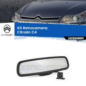 0 Telecamera e Specchio retrovisore OEM Look con display invisibile per Citroën C4 Kit Retrovisore Telecamera Retromarcia con schermo 4" invisibile | Staffa OEM