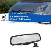 0 Telecamera e Specchio retrovisore OEM Look con display invisibile per Citroën C4 Picasso Kit Retrovisore Telecamera Retromarcia con schermo 4" invisibile | Staffa OEM
