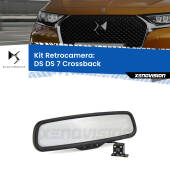 0 Telecamera e Specchio retrovisore OEM Look con display invisibile per DS DS 7 Crossback Kit Retrovisore Telecamera Retromarcia con schermo 4" invisibile | Staffa OEM