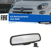 0 Telecamera e Specchio retrovisore OEM Look con display invisibile per Fiat 500L Kit Retrovisore Telecamera Retromarcia con schermo 4" invisibile | Staffa OEM