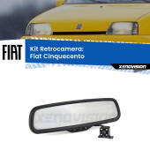 0 Telecamera e Specchio retrovisore OEM Look con display invisibile per Fiat Cinquecento Kit Retrovisore Telecamera Retromarcia con schermo 4" invisibile | Staffa OEM