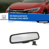 0 Telecamera e Specchio retrovisore OEM Look con display invisibile per Honda Civic Mk10 Kit Retrovisore Telecamera Retromarcia con schermo 4" invisibile | Staffa OEM