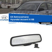 0 Telecamera e Specchio retrovisore OEM Look con display invisibile per Hyundai Accent IV RB Kit Retrovisore Telecamera Retromarcia con schermo 4" invisibile | Staffa OEM
