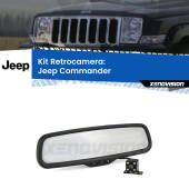 0 Telecamera e Specchio retrovisore OEM Look con display invisibile per Jeep Commander Kit Retrovisore Telecamera Retromarcia con schermo 4" invisibile | Staffa OEM