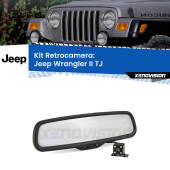 0 Telecamera e Specchio retrovisore OEM Look con display invisibile per Jeep Wrangler II TJ Kit Retrovisore Telecamera Retromarcia con schermo 4" invisibile | Staffa OEM