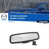 0 Telecamera e Specchio retrovisore OEM Look con display invisibile per Mazda 2 DL/DJ Kit Retrovisore Telecamera Retromarcia con schermo 4" invisibile | Staffa OEM