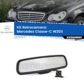 0 Telecamera e Specchio retrovisore OEM Look con display invisibile per Mercedes Classe-C W203 Kit Retrovisore Telecamera Retromarcia con schermo 4" invisibile | Staffa OEM