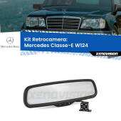 0 Telecamera e Specchio retrovisore OEM Look con display invisibile per Mercedes Classe-E W124 Kit Retrovisore Telecamera Retromarcia con schermo 4" invisibile | Staffa OEM