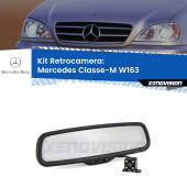 0 Telecamera e Specchio retrovisore OEM Look con display invisibile per Mercedes Classe-M W163 Kit Retrovisore Telecamera Retromarcia con schermo 4" invisibile | Staffa OEM