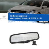 0 Telecamera e Specchio retrovisore OEM Look con display invisibile per Mercedes Classe-R W251, V251 Kit Retrovisore Telecamera Retromarcia con schermo 4" invisibile | Staffa OEM