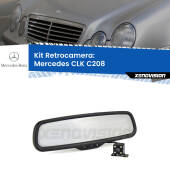 0 Telecamera e Specchio retrovisore OEM Look con display invisibile per Mercedes CLK C208 Kit Retrovisore Telecamera Retromarcia con schermo 4" invisibile | Staffa OEM