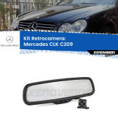 0 Telecamera e Specchio retrovisore OEM Look con display invisibile per Mercedes CLK C209 Kit Retrovisore Telecamera Retromarcia con schermo 4" invisibile | Staffa OEM