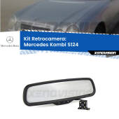 0 Telecamera e Specchio retrovisore OEM Look con display invisibile per Mercedes Kombi S124 Kit Retrovisore Telecamera Retromarcia con schermo 4" invisibile | Staffa OEM