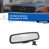 0 Telecamera e Specchio retrovisore OEM Look con display invisibile per Mercedes SL R129 Kit Retrovisore Telecamera Retromarcia con schermo 4" invisibile | Staffa OEM