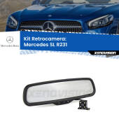 0 Telecamera e Specchio retrovisore OEM Look con display invisibile per Mercedes SL R231 Kit Retrovisore Telecamera Retromarcia con schermo 4" invisibile | Staffa OEM