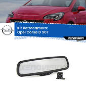 0 Telecamera e Specchio retrovisore OEM Look con display invisibile per Opel Corsa D S07 Kit Retrovisore Telecamera Retromarcia con schermo 4" invisibile | Staffa OEM
