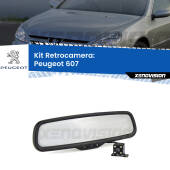 0 Telecamera e Specchio retrovisore OEM Look con display invisibile per Peugeot 607 Kit Retrovisore Telecamera Retromarcia con schermo 4" invisibile | Staffa OEM
