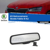 0 Telecamera e Specchio retrovisore OEM Look con display invisibile per Skoda Fabia III NJ Kit Retrovisore Telecamera Retromarcia con schermo 4" invisibile | Staffa OEM