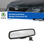 0 Telecamera e Specchio retrovisore OEM Look con display invisibile per Skoda Octavia III 5E Kit Retrovisore Telecamera Retromarcia con schermo 4" invisibile | Staffa OEM
