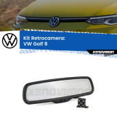 0 Telecamera e Specchio retrovisore OEM Look con display invisibile per VW Golf 8 Kit Retrovisore Telecamera Retromarcia con schermo 4" invisibile | Staffa OEM