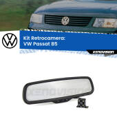 0 Telecamera e Specchio retrovisore OEM Look con display invisibile per VW Passat B5 Kit Retrovisore Telecamera Retromarcia con schermo 4" invisibile | Staffa OEM