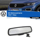 0 Telecamera e Specchio retrovisore OEM Look con display invisibile per VW T-Roc Kit Retrovisore Telecamera Retromarcia con schermo 4" invisibile | Staffa OEM
