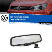 0 Telecamera e Specchio retrovisore OEM Look con display invisibile per VW Touran 1T3 Kit Retrovisore Telecamera Retromarcia con schermo 4" invisibile | Staffa OEM