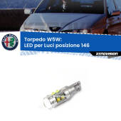 0 Torpedo W5W: LED per Luci posizione 146 (930) 1994 -2001 W5W Led CREE 50W - Top Quality - 600Lm - Bianco Lunare 6000k