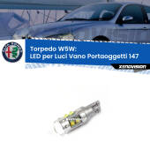 0 Torpedo W5W: LED per Luci Vano Portaoggetti 147 (937) 2000 -2010 W5W Led CREE 50W - Top Quality - 600Lm - Bianco Lunare 6000k