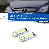 0 Vano Piedi LED c5w 36mm Mercedes Classe-B W245 2005 - 2011 (Coppia) C5W C10W Led Canbus 36mm a 3 Ultra Led Xenovision - Bianco Lunare 6000k (Coppia)
