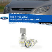 0 Vano Piedi LED per Ford C-Max Mk2 2011 - 2019: W5W X-Tee W5W (T10) LED X-Tee (Coppia)