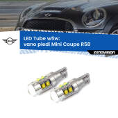 0 Vano Piedi LED W5W Mini Coupe R58 2011 - 2015 W5W Tube W5W: Lampadine LED Tube 6000k (Coppia)