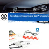 0 VW Golf 6 : Resistenze Spegnispia 5W Professionali per Luce Targa (Coppia) Kit Resistenze Spegnispia Alte Performance 5W (Coppia)