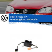 0 X-VOID: Filtri spegnispia H7 per Anabbaglianti VW Golf 5 2003 - 2009 H7: X-VOID Filtri Digitali Canbus No-Errori per LED