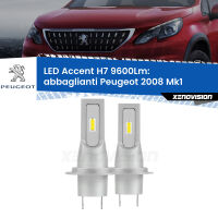 Abbaglianti LED H7 9600Lm per Peugeot 2008 Mk1 2013 -2018