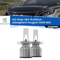 Abbaglianti LED HB3 15,000Lm per Peugeot 3008 Mk2 2016in poi