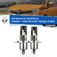 Anabbaglianti LED H4 29,000Lm per Renault Twingo III Mk3 2014 - 2021