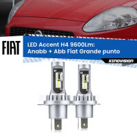 Anabbaglianti LED H4 9600Lm per Fiat Grande punto 2005 - 2018