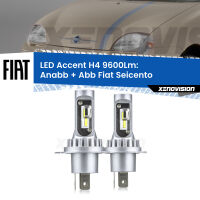 Anabbaglianti LED H4 9600Lm per Fiat Seicento 1998 - 2010