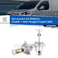 Anabbaglianti LED H4 9600Lm per Peugeot Expert Mk2 2007 - 2015