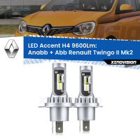 Anabbaglianti LED H4 9600Lm per Renault Twingo II Mk2 2007 - 2013
